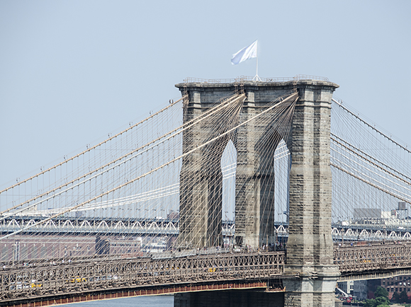 Mysterious White Flag On Brooklyn Bridge