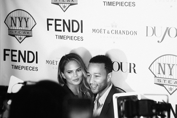 Chrissy Teigen and John Legend Celebrate at NYY Steak