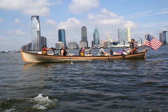 Racing Cardboard Kayaks at North Cove Marina (Brookfield Place) Preview City of Water Day’s Signature Event