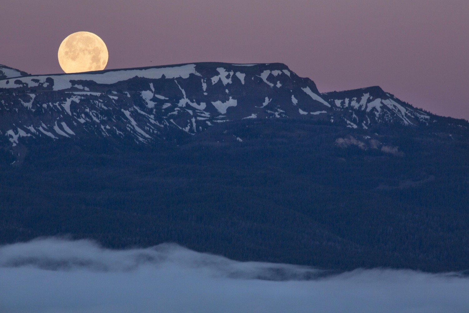 Super Blood Moon Rises Above Downtown