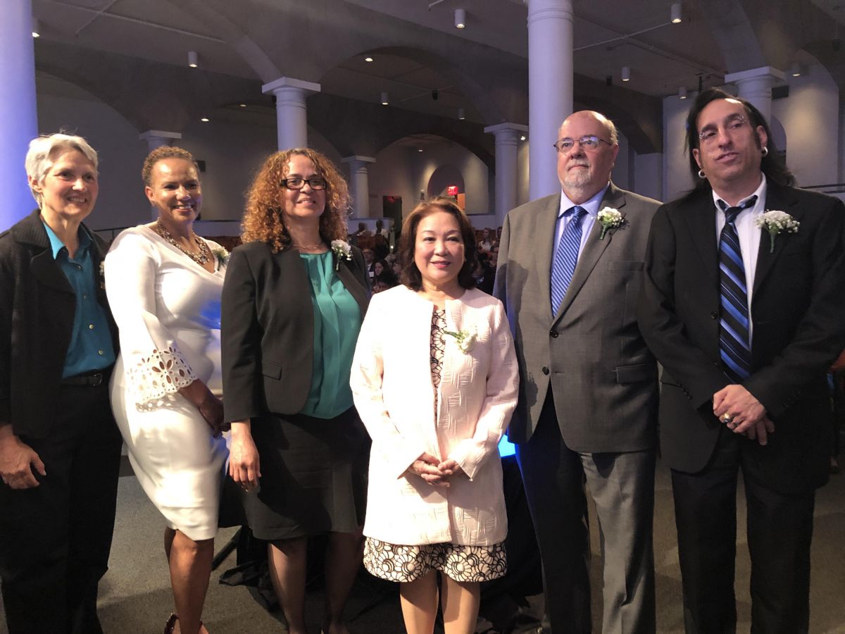 Civil servants, pictured (l to r): Jane Bedell, Sandy Bryant Townsend, Annette Whyte, Jocelyn C. Perez, Edward Toth, and David Piersante.