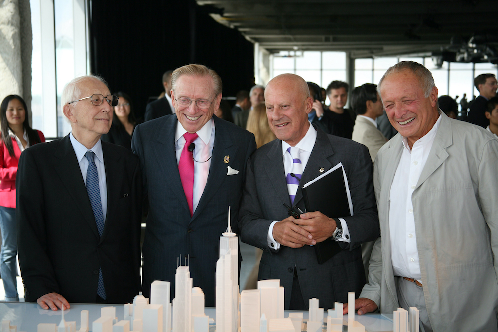 Fumihiko Maki Larry Silverstein Norman Foster and Richard Rogers photo by Joe Woolhead