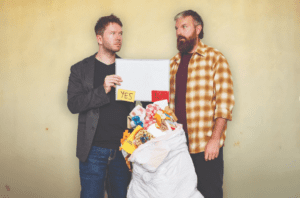 TRASH performance by Deaf playwrights Caverly and Morrill at PAC NYC